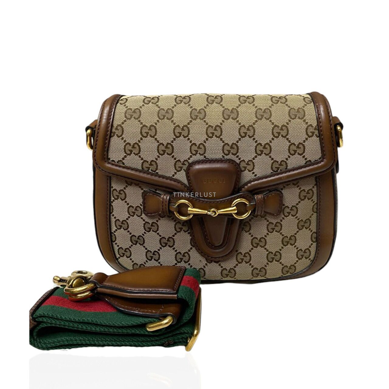 tas sling bag Gucci Lady Web GG Monogram Supreme GHW Sling Bag Tinkerlust